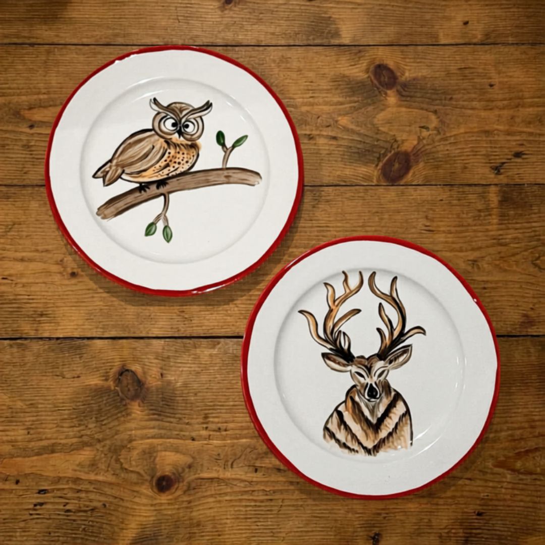 FOREST ANIMALS - SMALL PLATES (Set of 2)