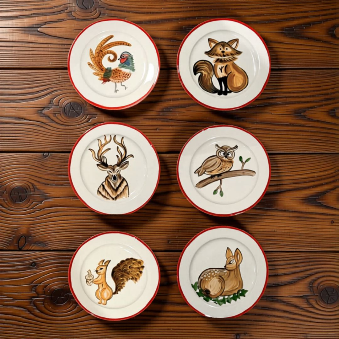 FOREST ANIMALS - BIG PLATES (Set of 6)