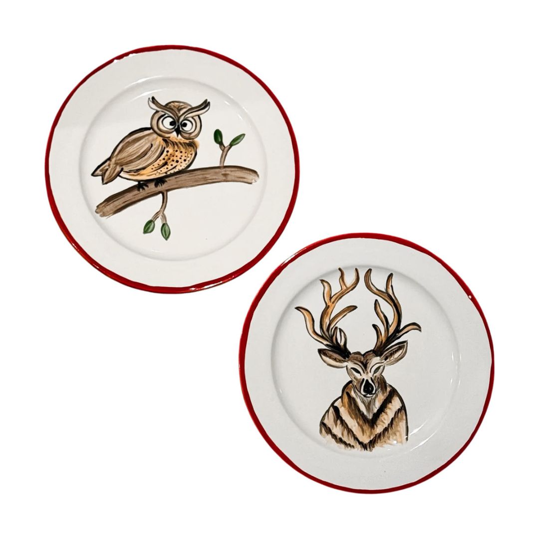 FOREST ANIMALS - SMALL PLATES (Set of 2)