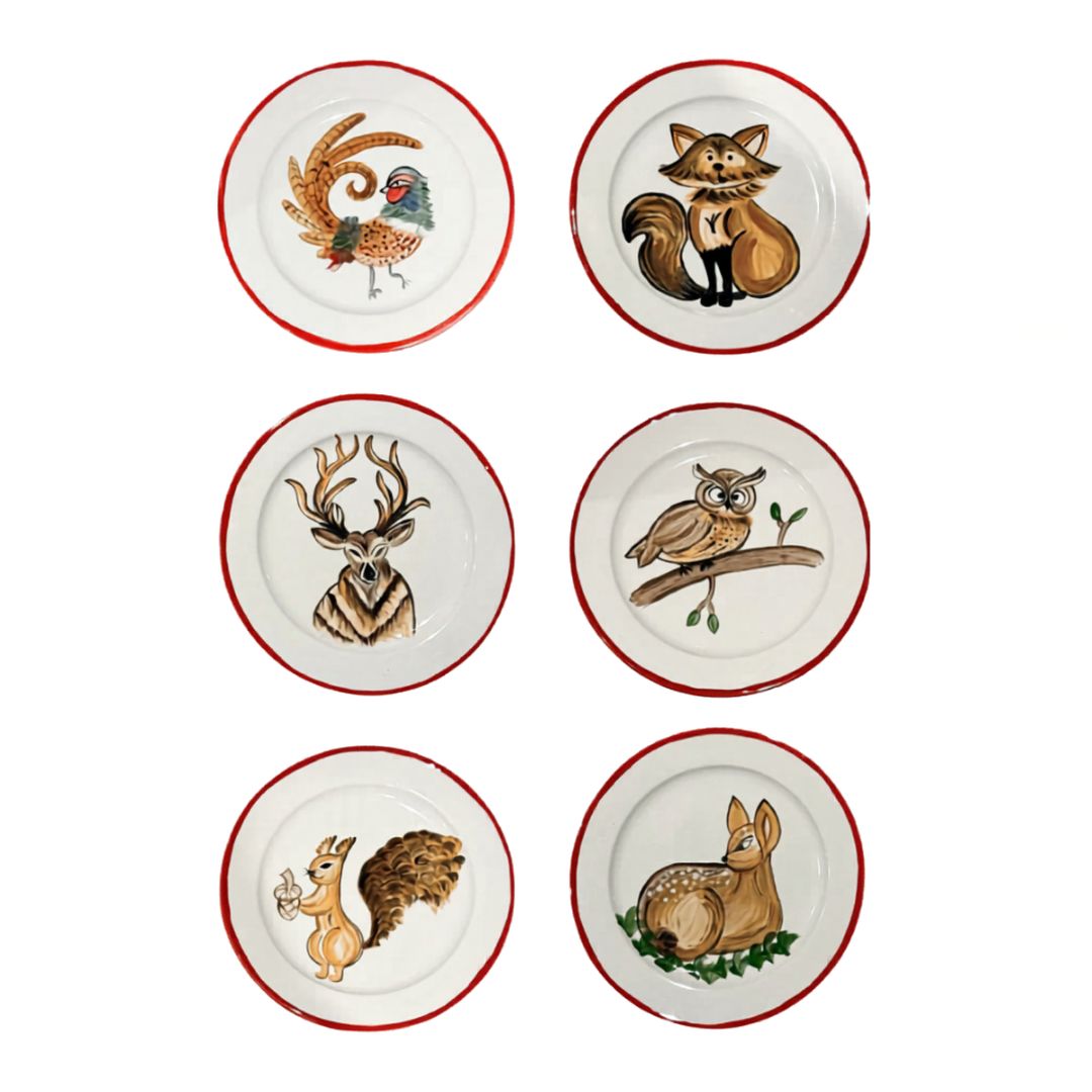 FOREST ANIMALS - BIG PLATES (Set of 6)