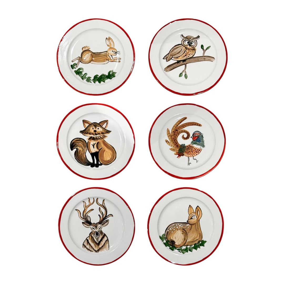 FOREST ANIMALS - SMALL PLATES (Set of 6)