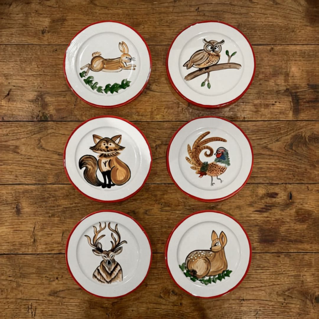 FOREST ANIMALS - SMALL PLATES (Set of 6)
