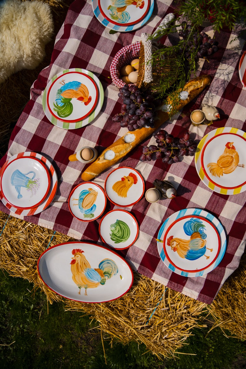Barnyard Stories — The Rooster Oval Plate