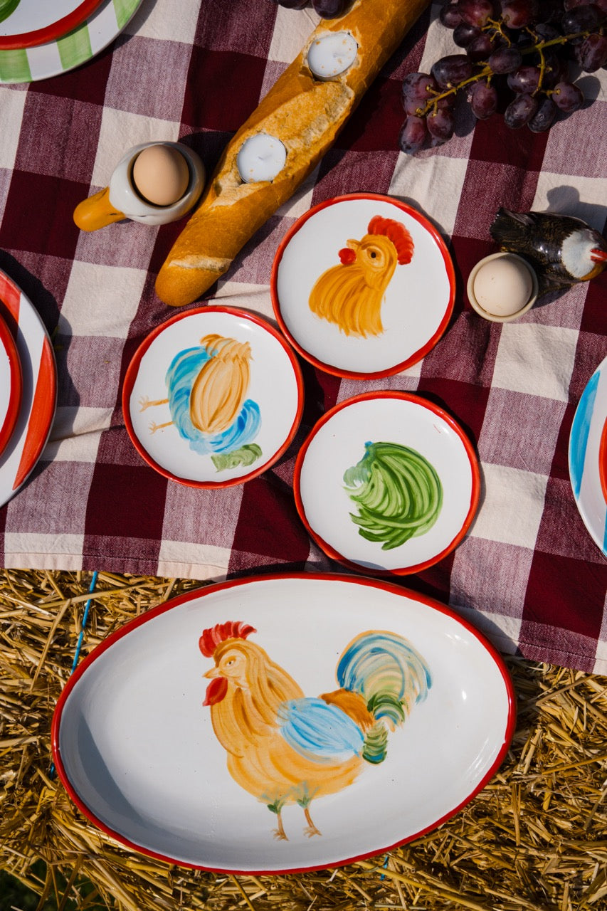 Barnyard Stories — The Rooster Oval Plate