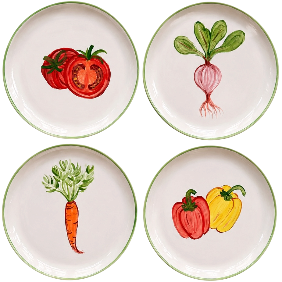 GARDEN HARVEST 🥕 — Big Plates (Set of 4)