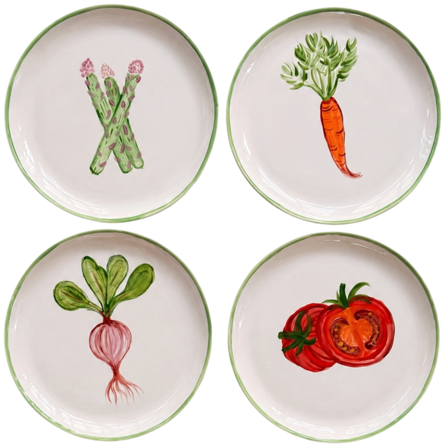 GARDEN HARVEST 🥕 — Big Plates (Set of 4)