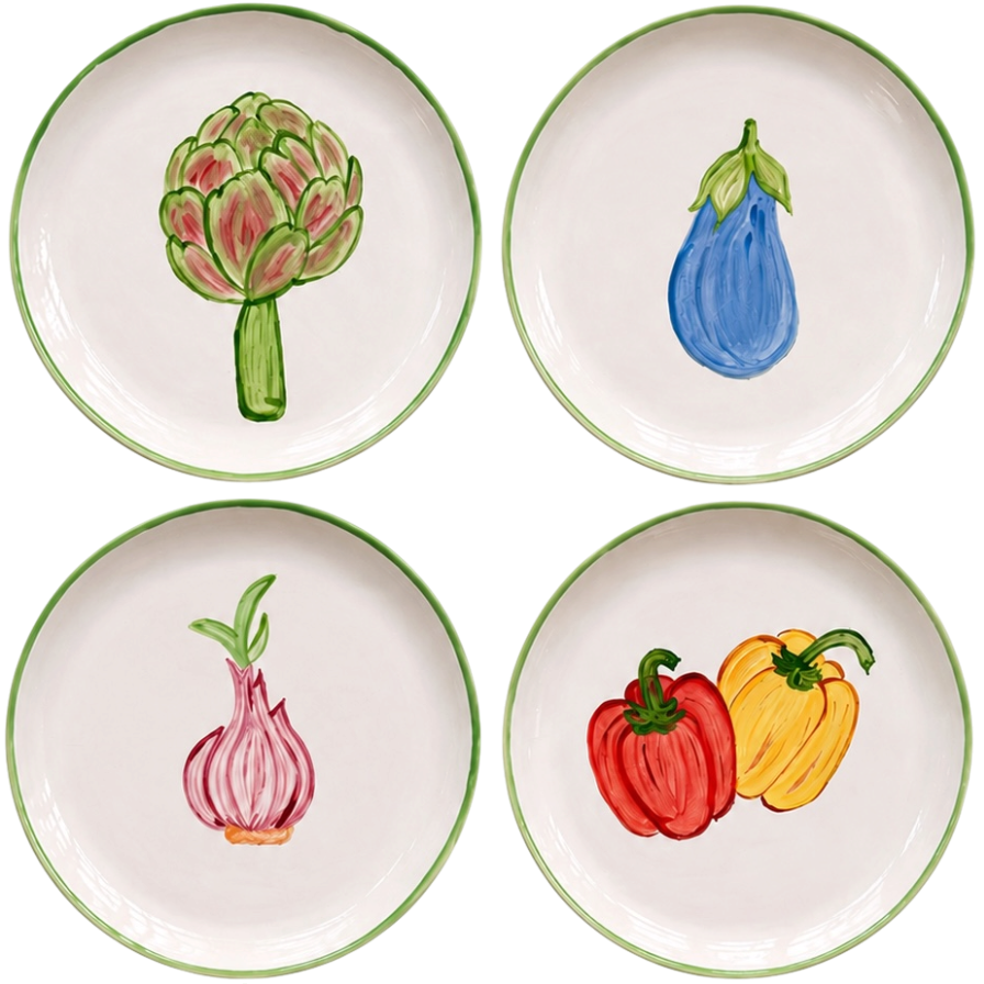 GARDEN HARVEST 🥕 — Big Plates (Set of 4)