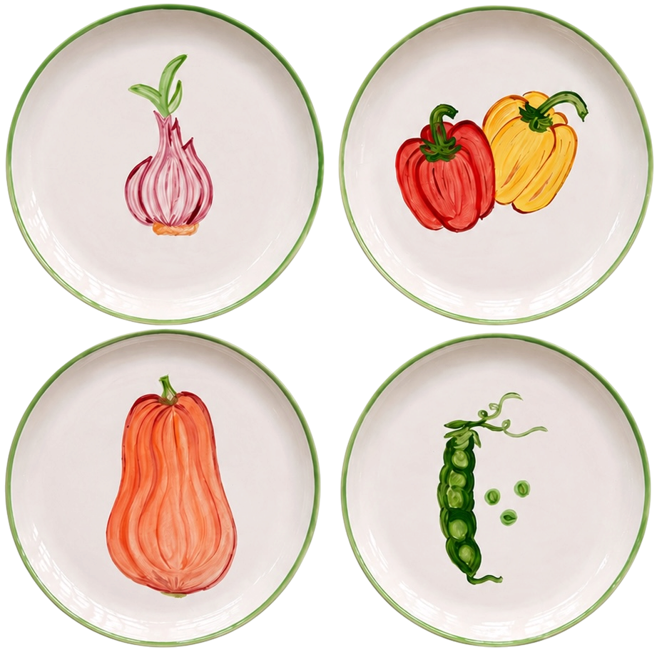 GARDEN HARVEST 🥕 — Big Plates (Set of 4)