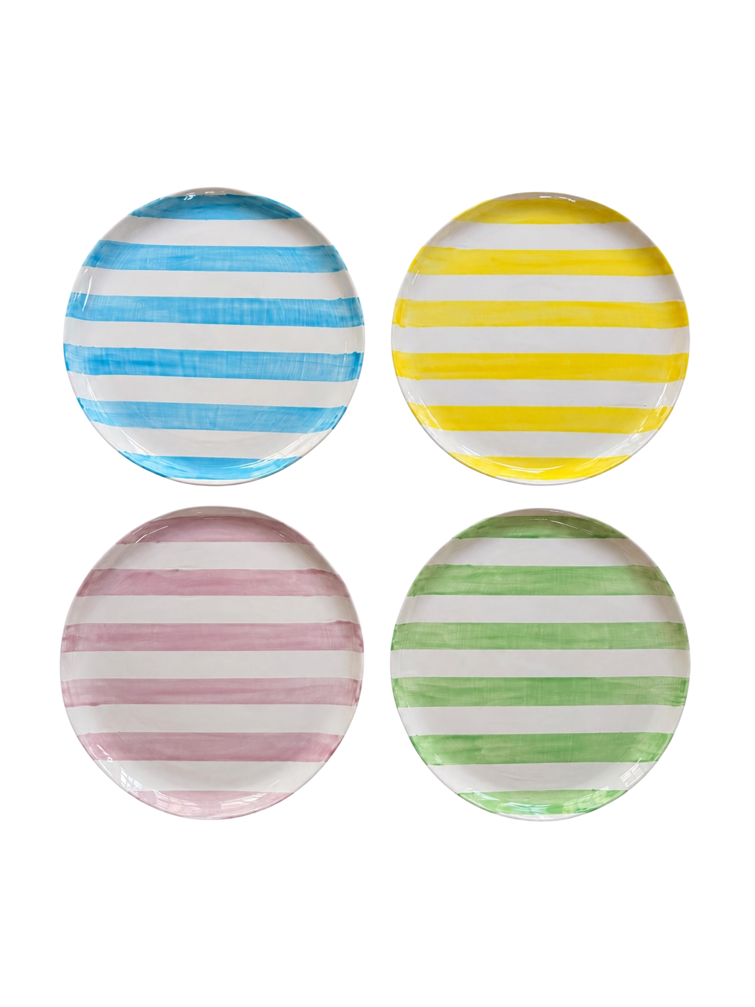 GARDEN HARVEST 🌽 — Big Plates Stripes (Set of 4)