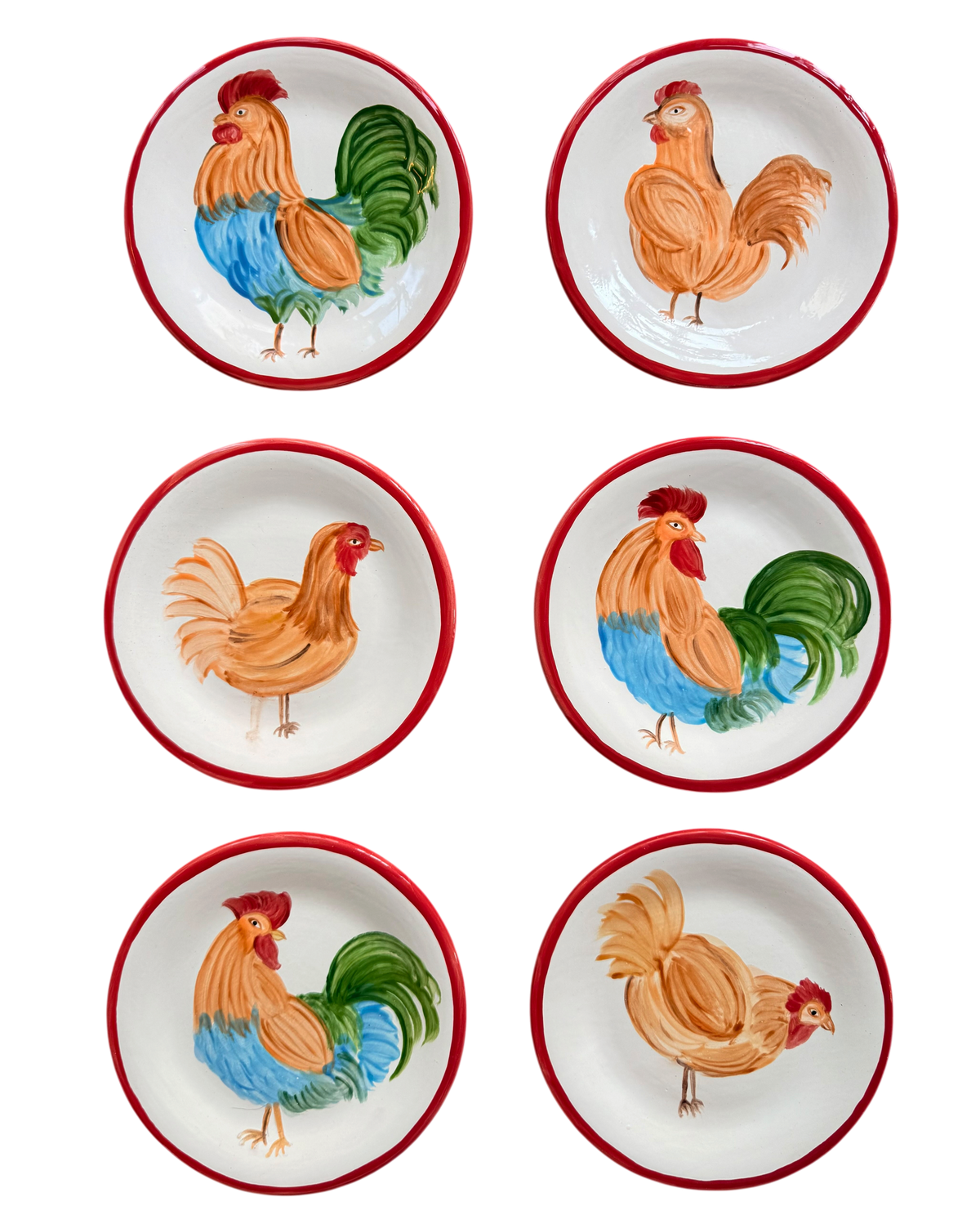 Chicken & Rooster 🐓 — Small Plates (Set of 6)