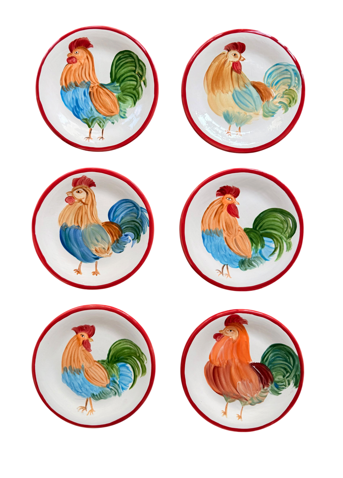 Roosters Only 🐓 — Small Plates (Set of 6)