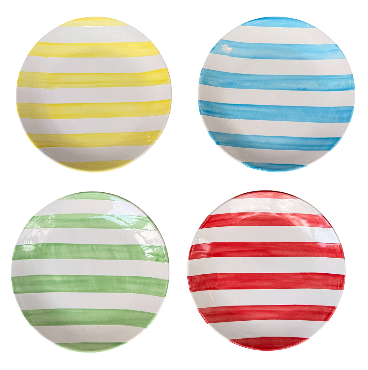BARNYARD STORIES 🌾 — Big Plates Stripes (Set of 4)